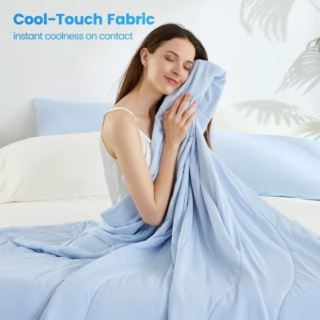 Alt view image 7 of 7 - 1-Piece 60x90" Cooling DA Comforter,Ice Blue
