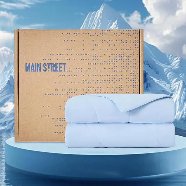 Alt view image 2 of 7 - 1-Piece 60x90" Cooling DA Comforter,Ice Blue