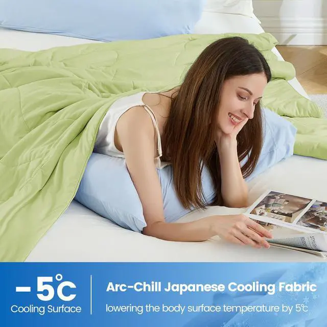 Alt view image 6 of 7 - 1-Piece 60x90" Cooling DA Comforter,Sage