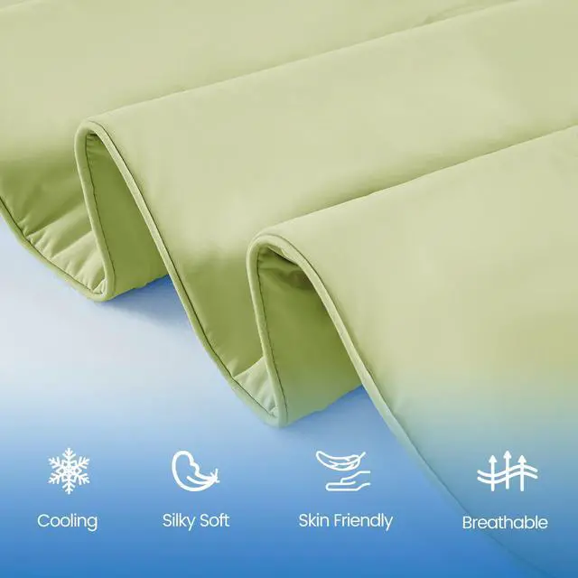 Alt view image 7 of 7 - 1-Piece 60x90" Cooling DA Comforter,Sage