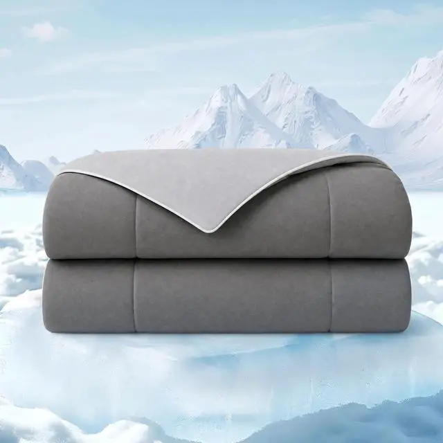 Alt view image 2 of 7 - 1 Piece Twin Down Alternative Comforter,Grey