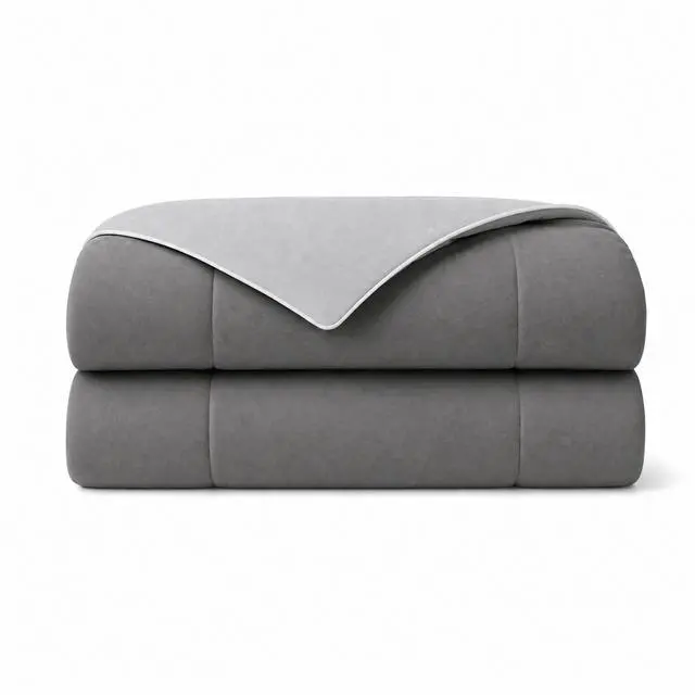 Alt view image 5 of 7 - 1 Piece Full/Queen Down Alternative Comforter,Grey