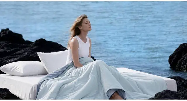 Alt view image 3 of 7 - 1 Piece Twin Down Alternative Comforter,Light Blue