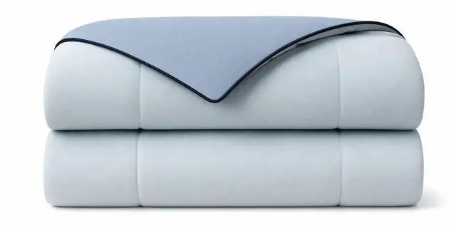 Alt view image 7 of 7 - 1 Piece Twin Down Alternative Comforter,Light Blue