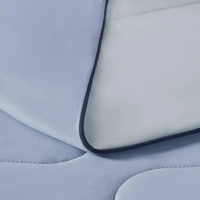 Alt view image 6 of 7 - 1 Piece Twin Down Alternative Comforter,Light Blue