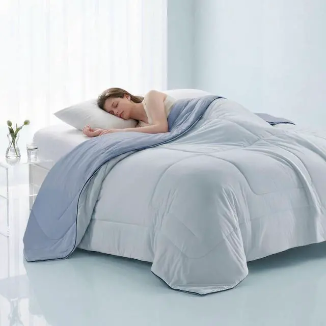 Alt view image 2 of 7 - 1 Piece Twin Down Alternative Comforter,Light Blue
