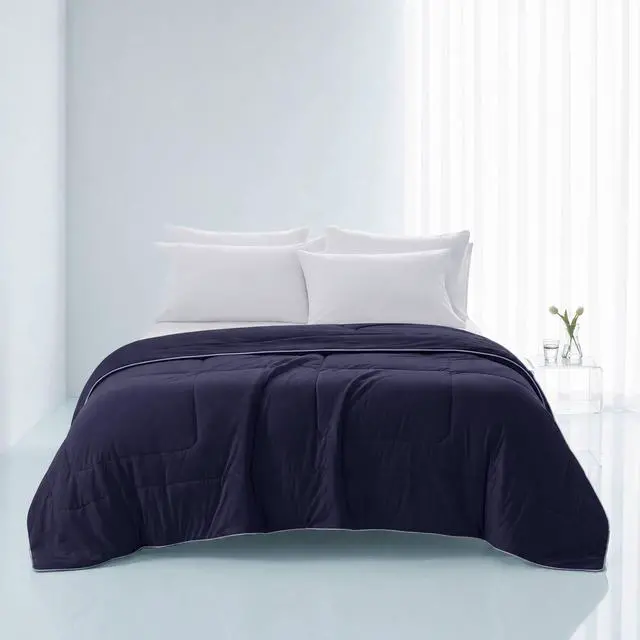 Alt view image 7 of 7 - 1 Piece Twin Down Alternative Comforter,Navy