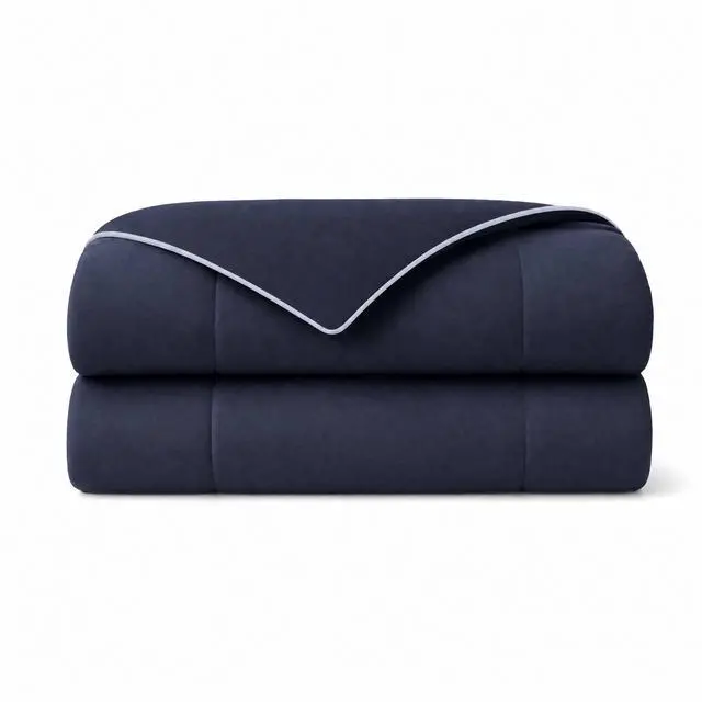 Alt view image 6 of 7 - 1 Piece Twin Down Alternative Comforter,Navy