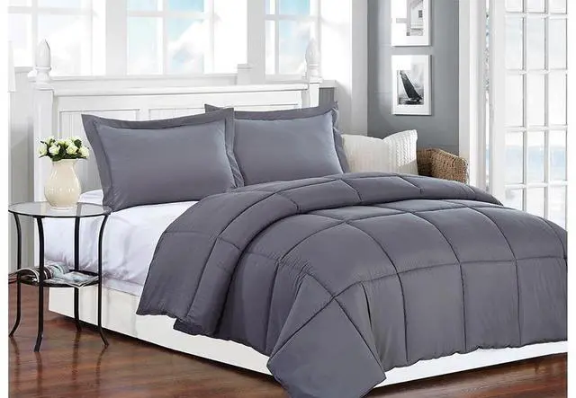 Alt view image 2 of 7 - Modern Style Down Comforter, King Size ,6 Lbs, All Season Duvet Insert, Ultra Soft Quilted Comforter Core