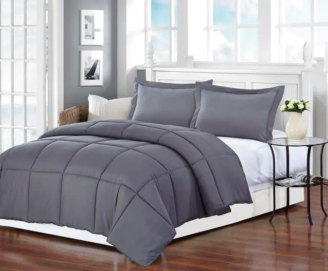 Alt view image 3 of 7 - Modern Style Down Comforter, King Size ,6 Lbs, All Season Duvet Insert, Ultra Soft Quilted Comforter Core