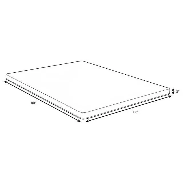 Alt view image 5 of 5 - Klamath White Eastern King 3-inch Memory Foam Mattress Topper
