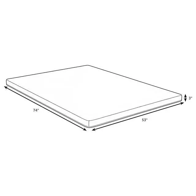 Alt view image 5 of 5 - Klamath White Full 3-inch Memory Foam Mattress Topper