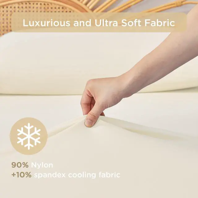 Alt view image 4 of 7 - 2-Piece Twin Cooling 3pc Sheet Set,Ivory