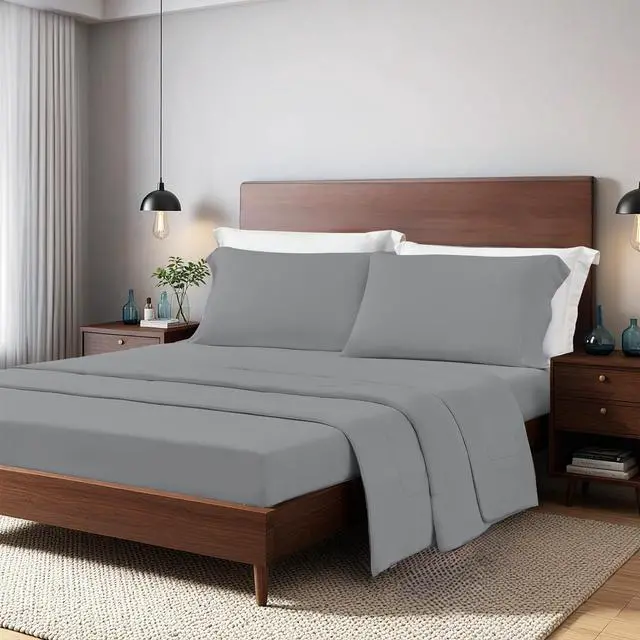 Alt view image 7 of 7 - 3-Piece King Cooling 3pc Sheet Set,Gray