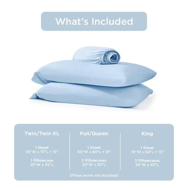 Alt view image 5 of 7 - 2-Piece Twin Cooling 3pc Sheet Set,Ice Blue