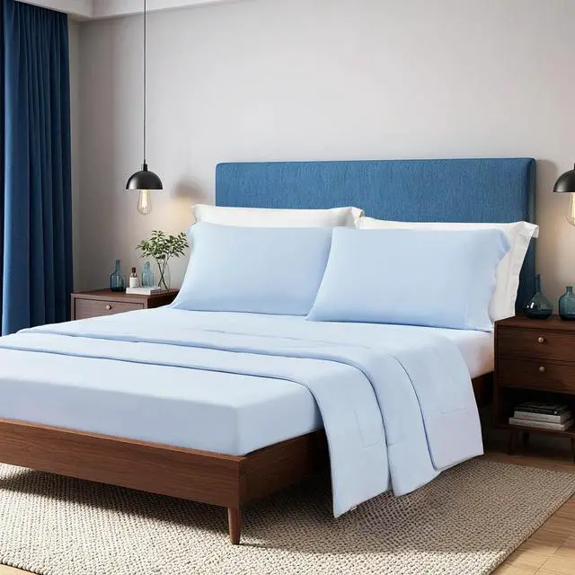 Alt view image 2 of 7 - 2-Piece Twin Cooling 3pc Sheet Set,Ice Blue