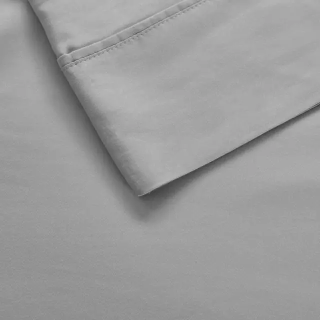 Alt view image 7 of 7 - 4-Piece King HeiQ Smart Temperature Cotton Blend Sheet Set, Grey