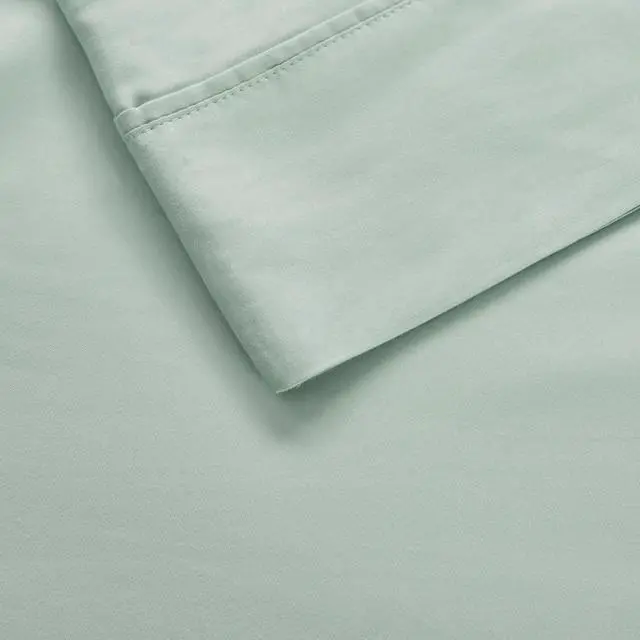 Alt view image 4 of 7 - 4-Piece King HeiQ Smart Temperature Cotton Blend Sheet Set, Seaform