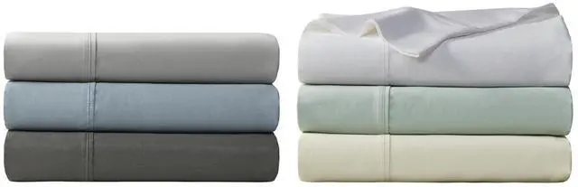 Alt view image 7 of 7 - 4-Piece King HeiQ Smart Temperature Cotton Blend Sheet Set, Seaform