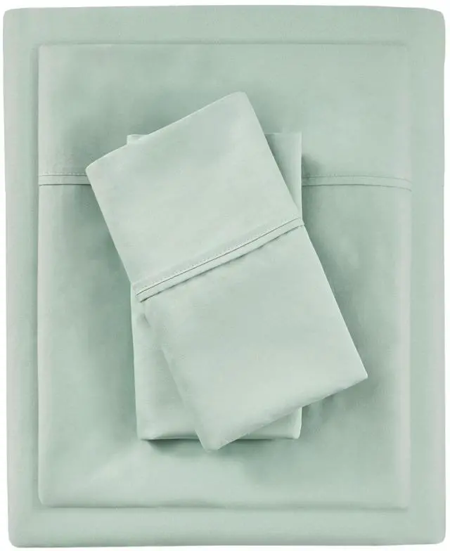 Alt view image 3 of 7 - 4-Piece King HeiQ Smart Temperature Cotton Blend Sheet Set, Seaform