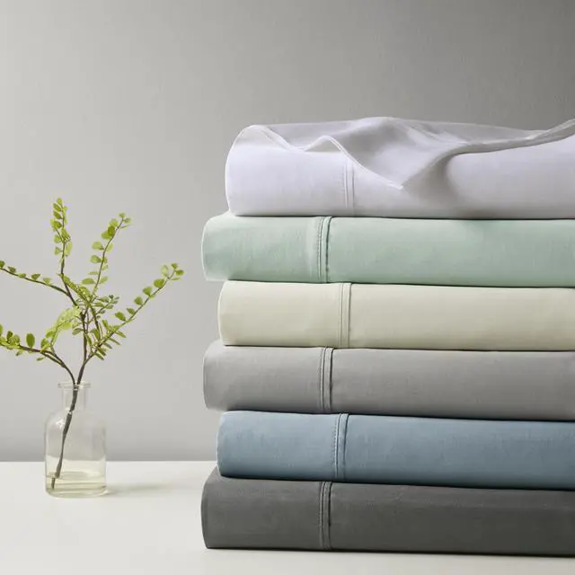 Alt view image 3 of 7 - 4-Piece Cal King HeiQ Smart Temperature Cotton Blend Sheet Set, Charcoal