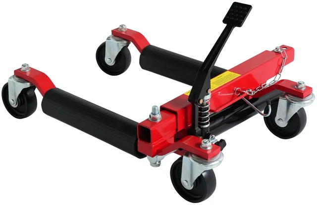 Main image of Hydraulic Car Wheel Dolly, 12 Inch Heavy Duty Vehicle Positioning Jack with Ratcheting Foot Pedal Steel Auto Repair