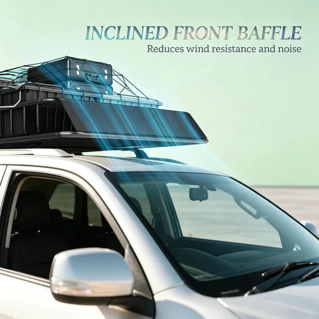 Alt view image 7 of 7 - Adjustable Universal Car Roof Rack Cargo Carrier, Adjustable Car Roof Cargo Carrier Aerodynamic Universal Rack Basket