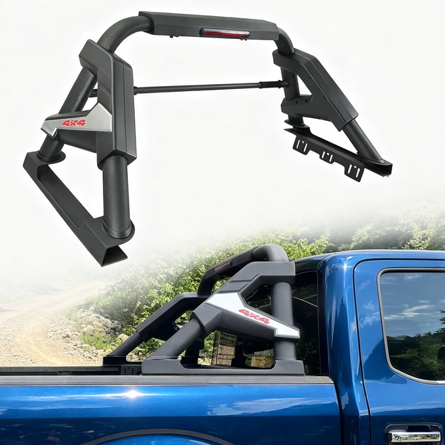 Alt view image 5 of 7 - Heavy Duty Adjustable Truck Bed Chase Rack Roll Bar, Universal Sport Roll Bar Compatible with Ram Silverado Sierra