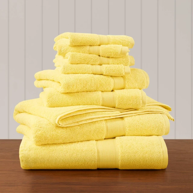 Main image of 8 Piece Ultra Soft Cotton Absorbent Towel Set, Marigold, Yellow, Accessories