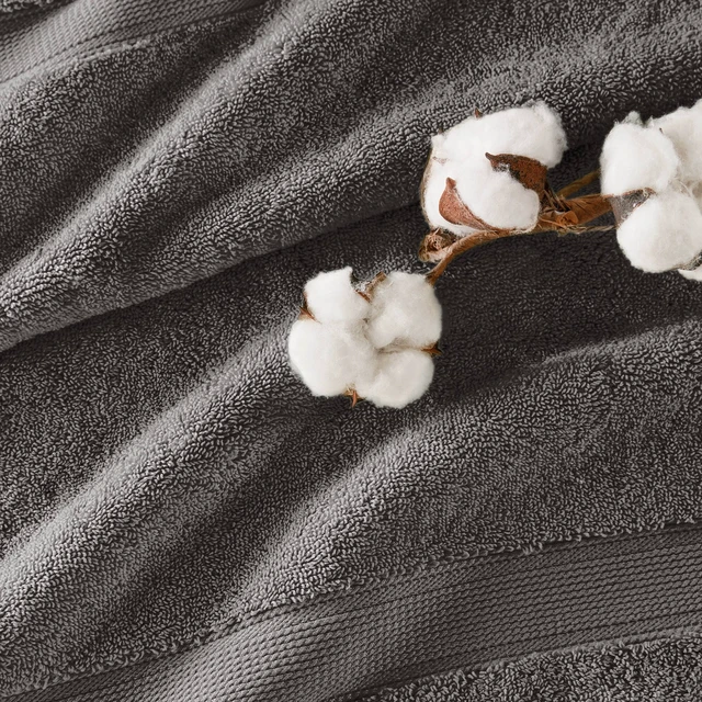 Alt view image 7 of 7 - 8 Piece Ultra Soft Cotton Absorbent Towel Set, Charcoal, Accessories
