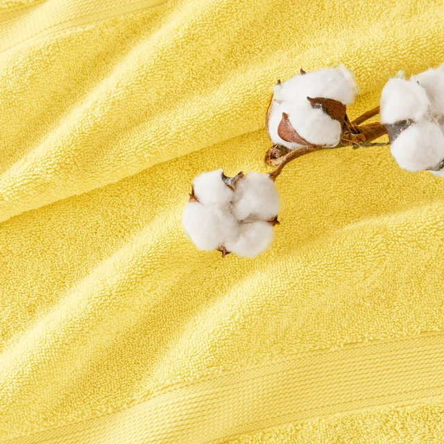 Alt view image 4 of 7 - 8 Piece Ultra Soft Cotton Absorbent Towel Set, Marigold, Yellow, Accessories