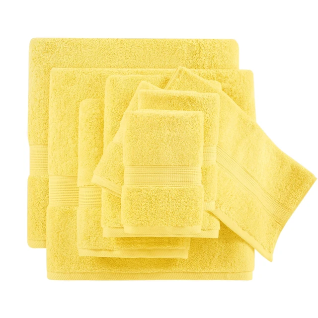 Alt view image 6 of 7 - 8 Piece Ultra Soft Cotton Absorbent Towel Set, Marigold, Yellow, Accessories