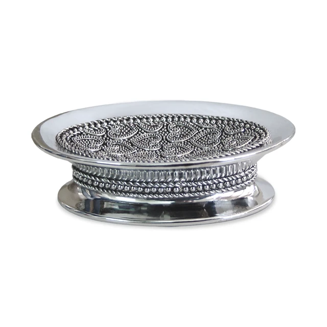 Alt view image 4 of 5 - Soap Dish for Counter, Shower and Kitchen Resin, Silver, Resin, Accessories