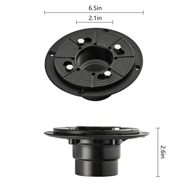 Alt view image 7 of 7 - Shower Drain Base Flange, Without Rubber Joint Suitable for Linear Shower Drain Installation Accessories, Matte Black