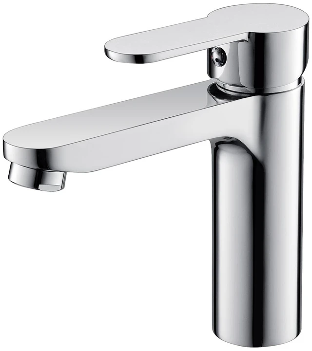 Main image of Single Hole Faucet, Single Handle Vanity Basin Faucet, Chrome, Stainless Steel, Sink