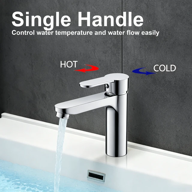 Alt view image 3 of 7 - Single Hole Faucet, Single Handle Vanity Basin Faucet, Chrome, Stainless Steel, Sink