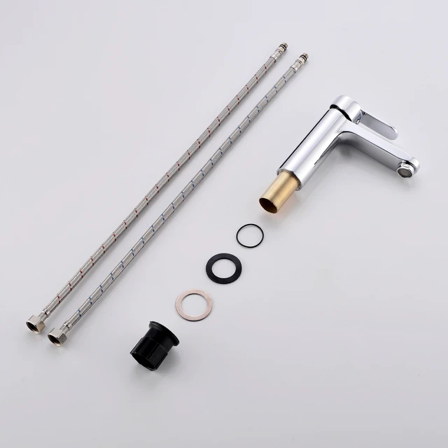 Alt view image 5 of 7 - Single Hole Faucet, Single Handle Vanity Basin Faucet, Chrome, Stainless Steel, Sink