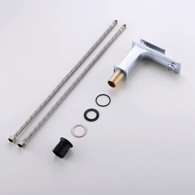 Alt view image 4 of 7 - Single Hole Faucet, Single Handle Vanity Basin Faucet, Chrome, Stainless Steel, Sink