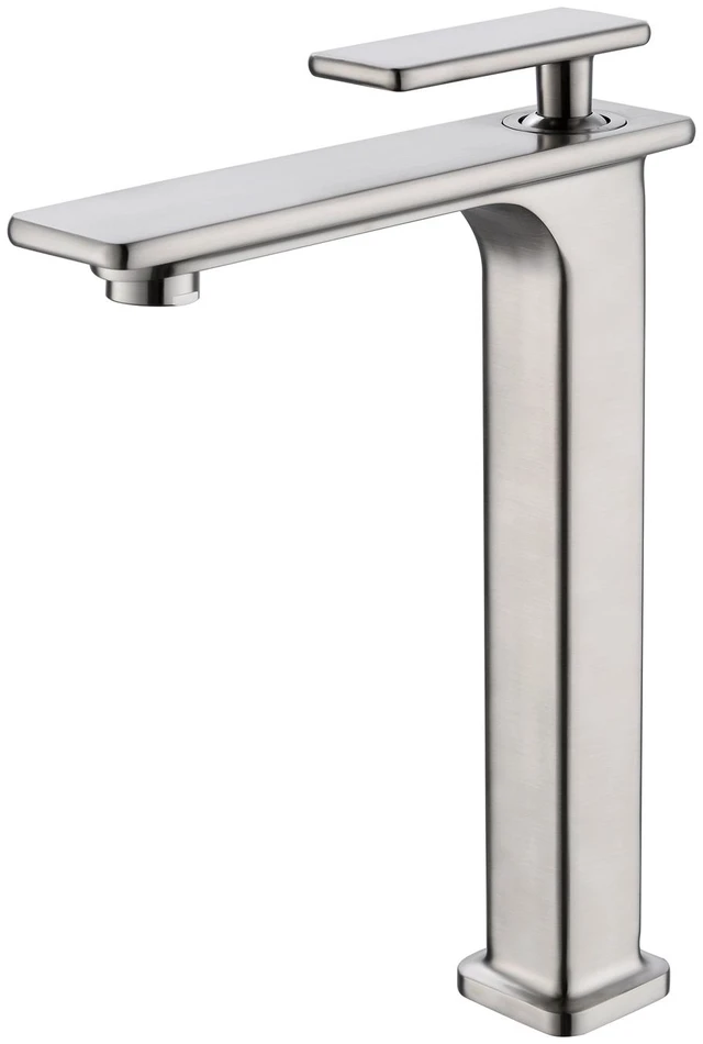 Main image of Single Hole Faucet, Single Handle Vanity Basin Faucet, Brushed Nickel, Stainless Steel, Sink