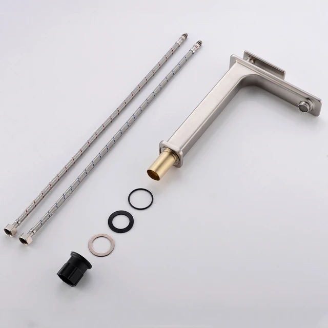 Alt view image 4 of 7 - Single Hole Faucet, Single Handle Vanity Basin Faucet, Brushed Nickel, Stainless Steel, Sink