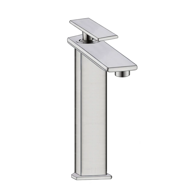 Alt view image 7 of 7 - Single Hole Faucet, Single Handle Vanity Basin Faucet, Brushed Nickel, Stainless Steel, Sink