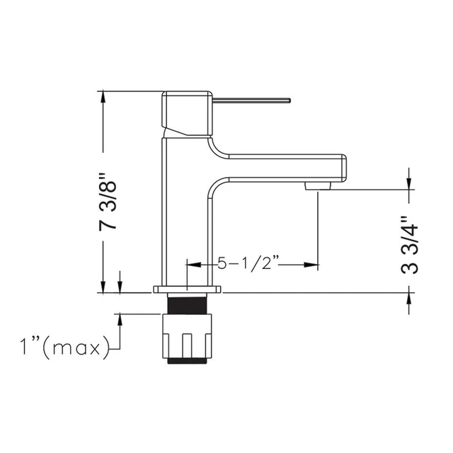 Alt view image 2 of 7 - Single Hole Faucet, Single Handle Vanity Basin Faucet, Brushed Nickel, Stainless Steel, Sink