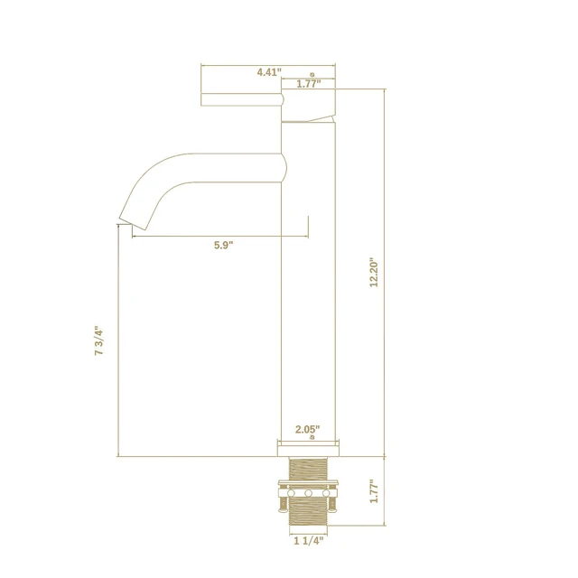 Alt view image 2 of 7 - Single Hole Faucet, Single Handle Vanity Basin Faucet, Chrome, Stainless Steel, Sink