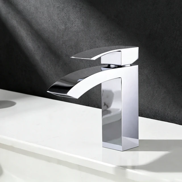 Alt view image 2 of 7 - Single Hole Faucet, Single Handle Vanity Basin Faucet, Chrome, Stainless Steel, Sink