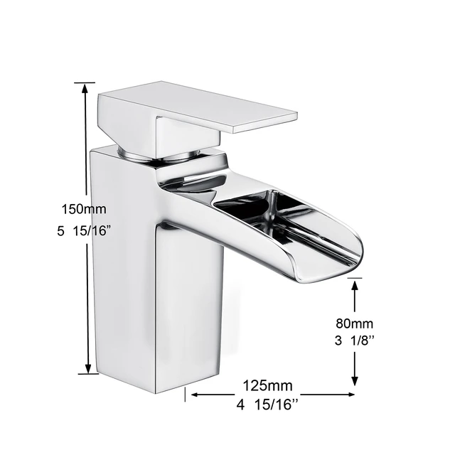 Alt view image 6 of 7 - Single Hole Faucet, Single Handle Vanity Basin Faucet, Chrome, Stainless Steel, Sink