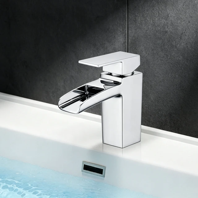Alt view image 5 of 7 - Single Hole Faucet, Single Handle Vanity Basin Faucet, Chrome, Stainless Steel, Sink