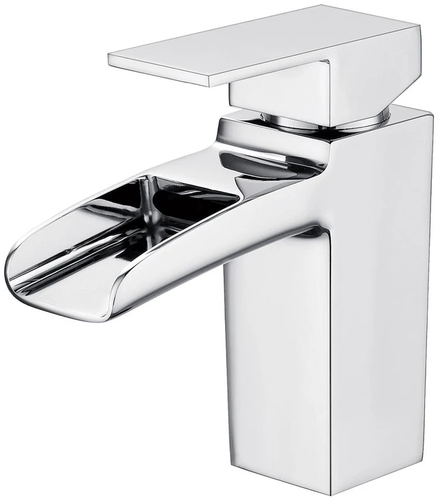 Main image of Single Hole Faucet, Single Handle Vanity Basin Faucet, Chrome, Stainless Steel, Sink