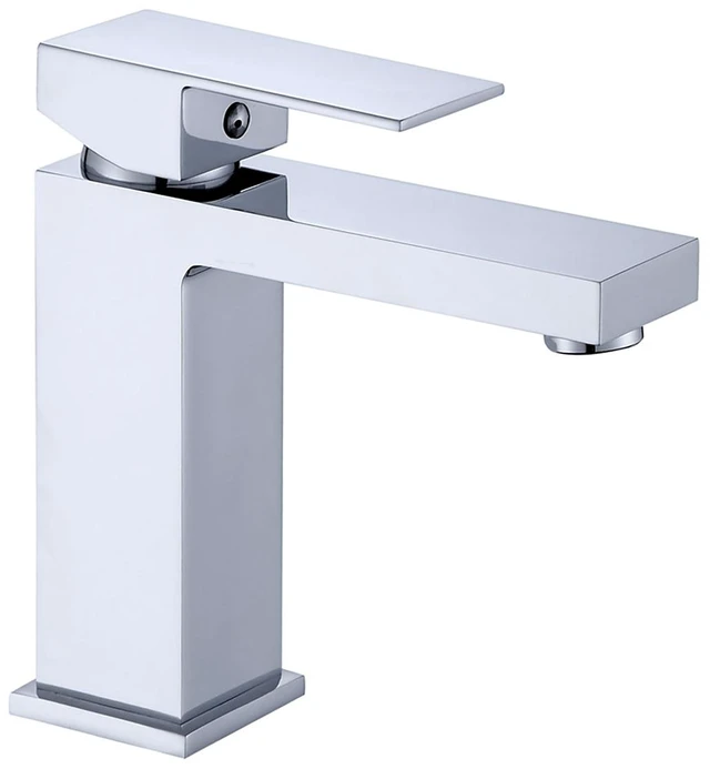 Main image of Single Hole Faucet, Single Handle Vanity Basin Faucet, Chrome, Stainless Steel, Sink
