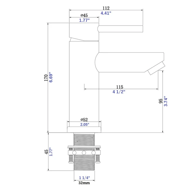 Alt view image 2 of 7 - Single Hole Faucet, Single Handle Vanity Basin Faucet, Chrome, Stainless Steel, Sink