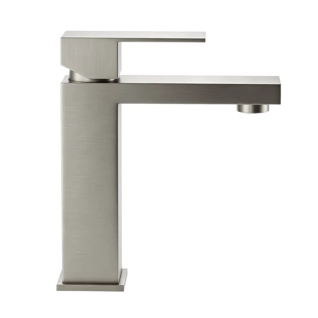 Alt view image 6 of 7 - Single Hole Faucet, Single Handle Vanity Basin Faucet, Brushed Nickel, Stainless Steel, Sink